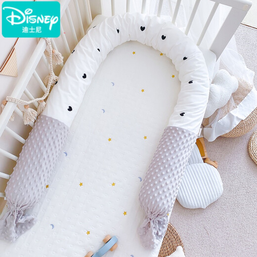 迪士尼（Disney）婴儿床床围纯棉防撞可拆洗长条圆柱围护栏宝宝夹腿安抚圆柱抱枕 白色豆豆绒加小米奇【200cm】 其它
