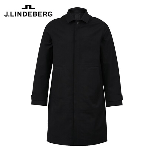 金林德伯格（J.Lindeberg）商场同款潮流休闲含羊毛舒适中长款夹克外套男519321505 RPR黑色 M
