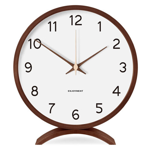 Momen solid wood vertical clock display desktop clock pendulum desk clock sitting clock living room home bracket ornaments walnut color white surface standard version 30cm12 inches