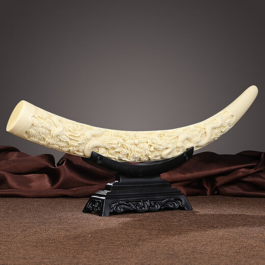 Xinda Warwick (xindhw) Chinese ivory ornaments modern simple simulation art TV cabinet living room wine cabinet entrance home craft decorations Double Dragon Ivory (medium size) 79*12*39 cm