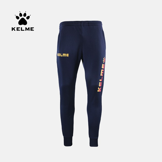 KELME /卡尔美儿童足球收腿裤男女篮球训练裤学生跑步针织运动长裤3883 藏青红 160