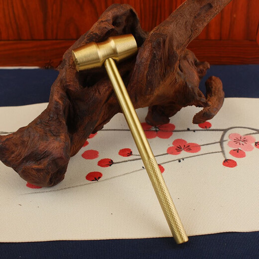 WTLYBLE Wenwan hammer, small brass hammer, solid small round-head hammer, starting to smash golden eggs, copper hammer crafts for boyfriend, 1 small copper hammer, made of copper, about 14cm long and 4