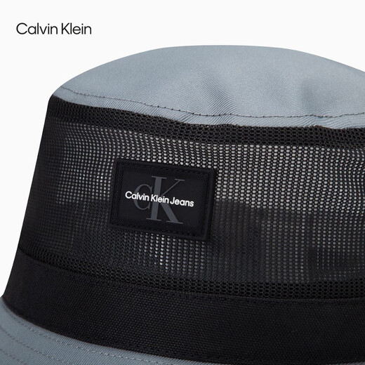 Calvin KleinJeans men and women simple ck mesh splicing adjustment drawstring outdoor fisherman hat gift K510466 PN6-Black and gray splicing One size OS