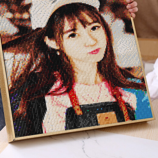 Gift Master Nail Drawing Photos and Puzzles Customized Birthday Gifts for Girls Friends Handmade Diy Graduation Adult Ceremony Small Nail-Golden Frame [Round Nail-HD] 40 Inch-15568 Nails