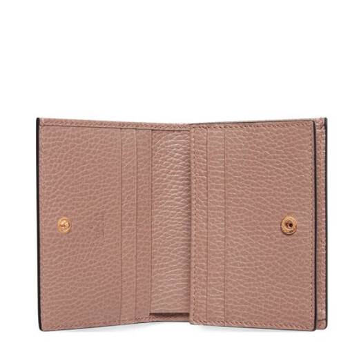 Gucci (GUCCI) classic women's beige/ebony presbyopia canvas gray pink leather card bag 65861017WAG5788 beige/ebony