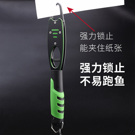 Juliqiang Aluminum Alloy Fish Controller with Scale Fish Clamp to Catch Fish Luya Extended Sea Fishing Pliers Fishing Gear for Fishing Silver Carp and Bighead Carp Locking and Weighing Fish Aluminum Alloy Fish Controller with Scale [Upgraded Version Green]