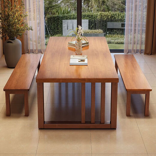 Zhangdian 2024 Nouveau bureau et table de salle à manger intégrée avec le nouveau salon de style chinois grande table en bois massif en bois massif multi-personnes table