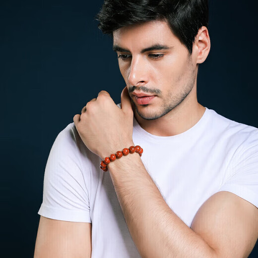 Shi Yue Jewelry Boutique 9-10mm Liangshan Southern Red Agate Bracelet Zodiac Year Transfer Bead Bracelet Men and Women Gift