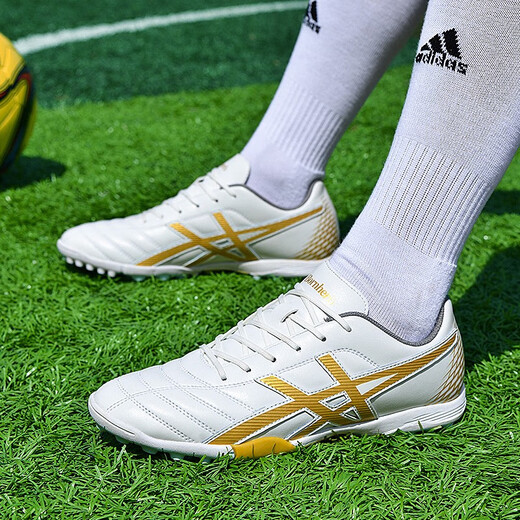 
FEELACES football shoes broken nails TF men and women adult children's shoes for youth anti-slip training artificial grass middle school entrance examination leather rubber sole shoes 2022 Platinum broken nails 41 [socks + protective plate + shoe bag]