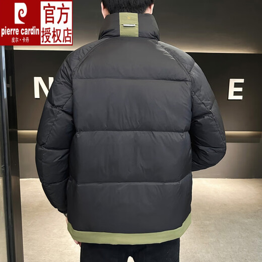 皮尔卡丹（pierre cardin）高档男装冬季男士羽绒服保暖加厚拼色宽松立领韩版休闲面包服潮男 YR9905黑色 L