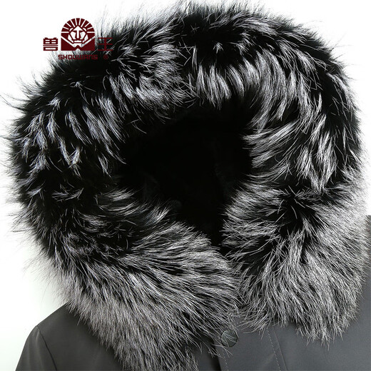 Beast King Park Superando hombres Haining Fur Coat Fox For Collar de piel Menora Rabbit Fur Inner Liner Inner Autumn and Winter Medium Longitud más terciopelo.