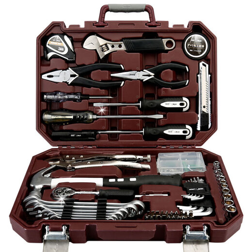 Red Household Tool Set Repair Hardware Set Multifunctional Home Combination Household Hardware Vehicle Tool Box Set 62-in-1 Vehicle Machine Repair Comprehensive Set