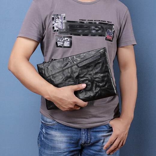 Losbury Herrenhandtasche Neue Mode echte Lederumschlagstasche für Männer Business Casual Clutch Bag für Männer weich