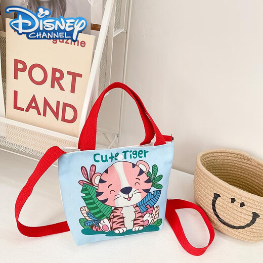迪士尼（Disney）儿童包包童单肩包挎包卡通帆布韩版时尚儿童斜挎包洋气手拎包 9766蓝小象