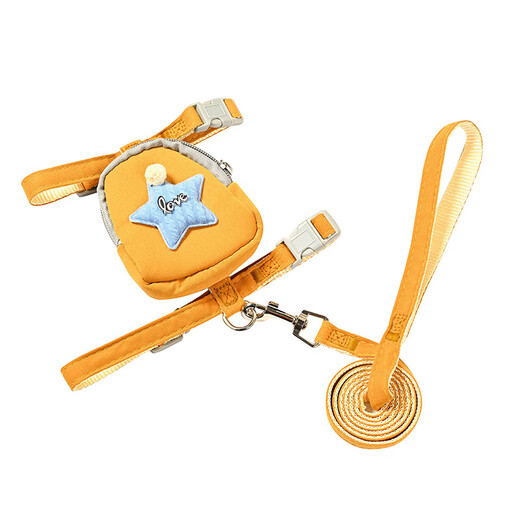 Cat and dog rope traction rope for small and medium-sized dogs, explosion-proof dog leash, anti-breakaway harness, Teddy cat rope, watermelon red, S size, recommended weight 3-6 Jin Jin equals 0.5 kg