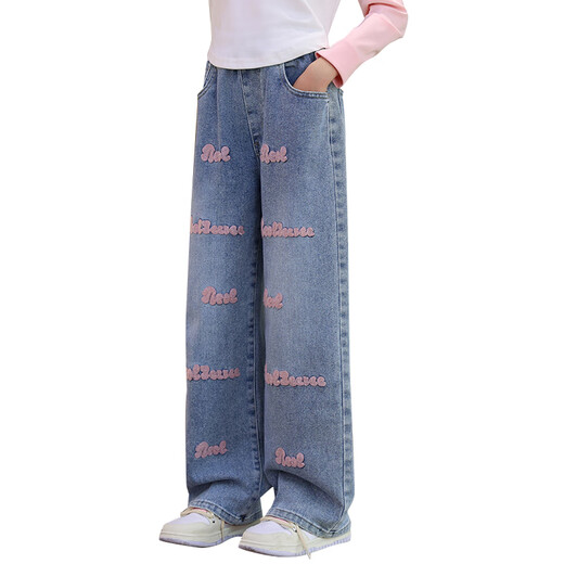 Youyou 1 point girls internet celebrity spring and autumn style fried street suit children's new spring clothes big children's sweatshirt jeans fashionable 4882 white 13042 blue [spring and autumn style] 160cm (recommended 75-90 Jin [Jin equals 0.5 kg])