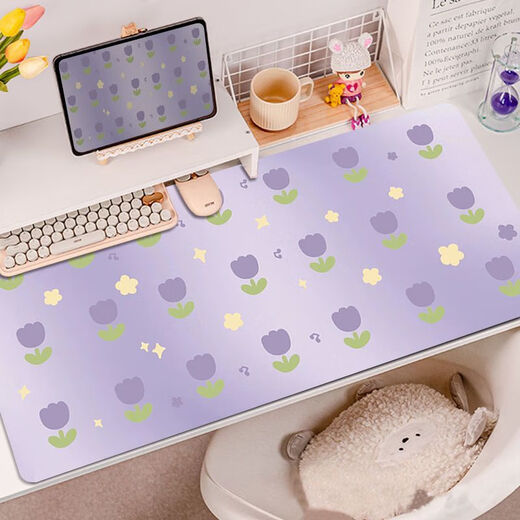 Ye yu lila Schmetterlingsblume Maus-Maus-Pad Super großes hochwertiges Mädchen Wache Computer Büro Schreibmatte Tischpolster RK-3892 丨 Lila verdickte Schließkante 80 cm * 30 cm 4mm