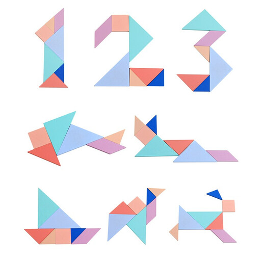 
Jigsaw puzzle children use hands-on brain intelligence early education tangram teaching aids elementary school students use intelligence digital toys Tetris logarithmic board building blocks Macaron intellectual puzzle three-in-one