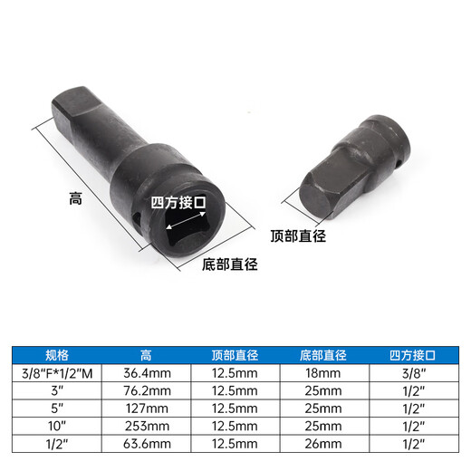 Coolanteng extended hexagonal socket pneumatic electric wrench socket head big flying small wind cannon thickened industrial grade 43-piece set