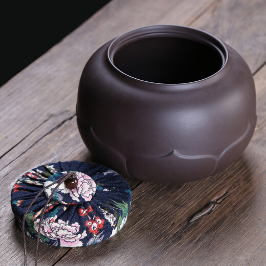 Xiangye tea ceremony accessories tea jar purple sand tea jar sealed storage jar large tea storage jar lotus tea jar