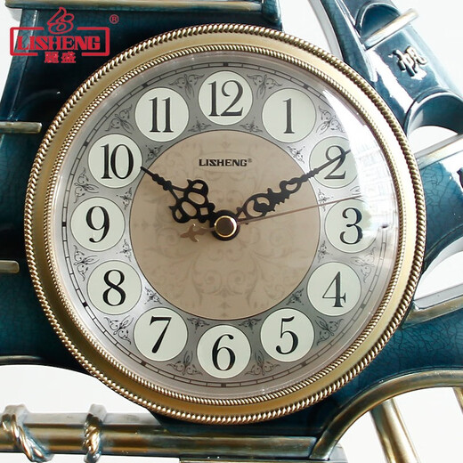 Lisheng Lisheng Lisheng Yifan glatte Uhr Home Wohnzimmer Einfache Uhr Chinesische kreative Ornament Uhr Große Tischuhr S983-81 (gebrochener Keramikblau)