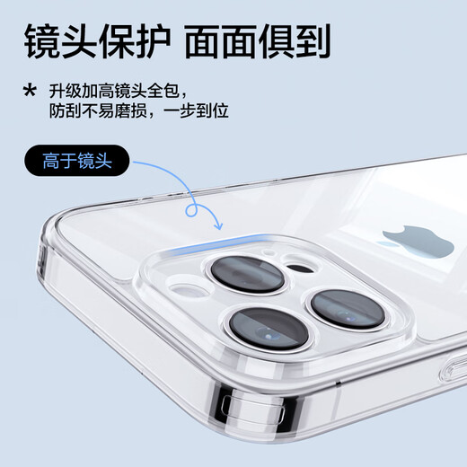 品胜 适用苹果16手机壳iPhone16保护套简约透明 防摔抗指纹耐磨超薄超透网红软边 透明