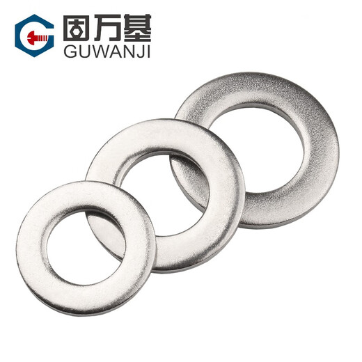 Guwanji 304 stainless steel metal gasket round flat washer ultra-thin flat washer retaining ring enlarged washer meson washer national standard M4x10x1.5 50 pieces