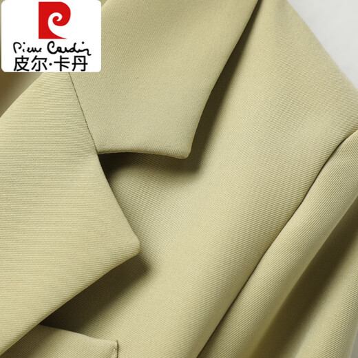 Pierre Cardin Mustard Green Suit Jacket Women's Spring New Korean Style Loose Slim High-Quality Small Casual Suit Top Pink S 85-110Jin Jin is equal to 0.5 kg