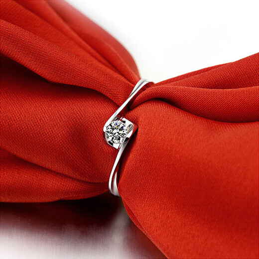 AVHE platinum diamond ring PT950 Angel's Kiss twisted arm ring cultivated diamond wedding gift to send Chinese Valentine's Day platinum D color 30 points cultivated diamond - Platinum Angel's Kiss No. 9-20 circle can be remarked