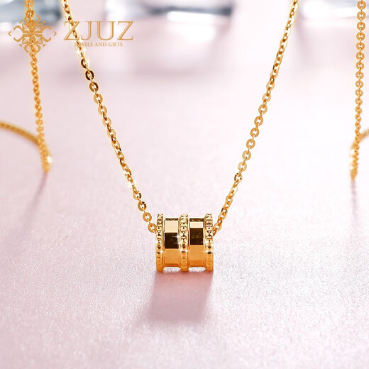ZJUZ 18K Gold Small Waist Necklace Color Gold Rose Gold Necklace Ladies Clavicle Chain Simple Birthday Gift for Girlfriend 18K Gold Rose Gold (Small Size)