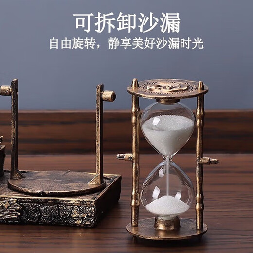贝初众生日礼物女生沙漏水晶球八音盒送男朋友创意桌面摆件毕业礼工艺品 巴黎铁塔水晶球-复古金色 【沙漏+音乐底座+灯光】
