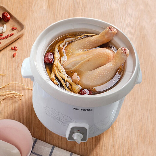 Tianji (TONZE) Tianji electric stew pot with ceramic inner pot, electric stew pot, porridge pot, soup pot, electric casserole 1-2-3-4-5, household smart 10N, suitable for 2~3 people 2L