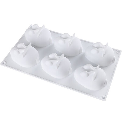 Wilkie pudding rabbit mold double skin milk jelly mold silicone cartoon three-dimensional creative bunny mousse food grade small six-link rabbit mold