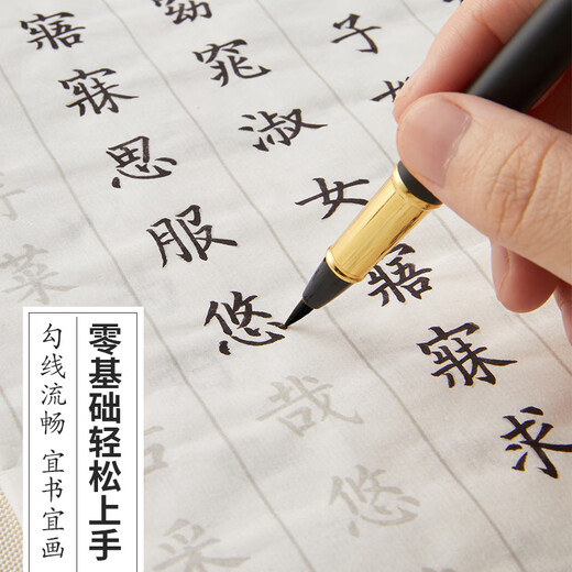 Liupintang fountain pen-style soft-pen calligraphy practice pen with ink refillable for beginners, entry-level copybook for adults, soft-headed langhao portable scripture copying pen, free 16 ink bags