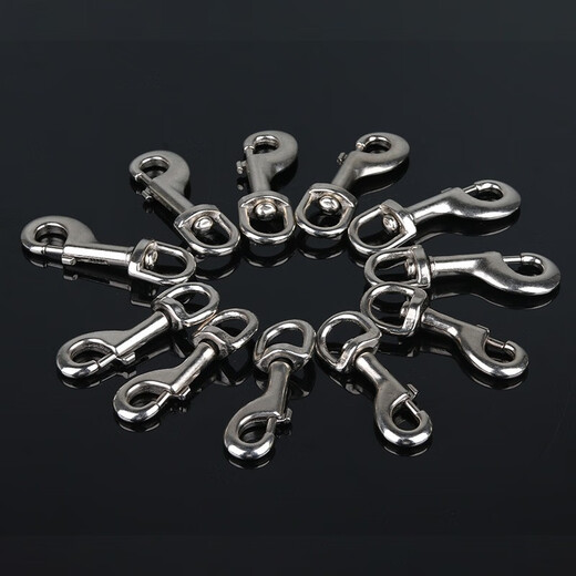 Dog buckle lock buckle horse steel dog leash swivel buckle large dog rope buckle safety buckle carabiner dragon dance buckle medium size (65g) + No. 6 lock