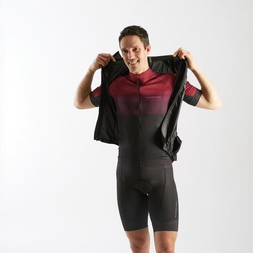 Decathlon (DECATHLON) cycling jersey riding vest road mountain bike riding windproof vest half-sleeved sweatshirt black L-2605404