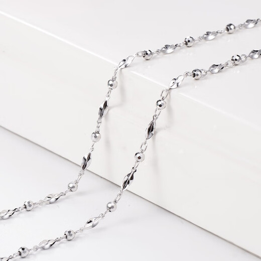 Yuan Shengfu's new PT950 fashionable platinum necklace, fashionable and versatile, large women's platinum carambola bead chain, 5.74g, 43cm