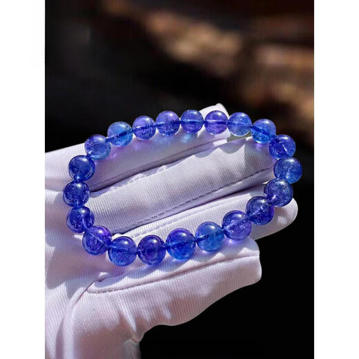 Muqin Natural Blue Tanzanite Bracelet Women's Tanzanite Sapphire Bracelet Pendant Necklace Sapphire Star Gemstone Plate Beads Collection Grade Ice Transparent Dark Blue 6.5mm With Certificate