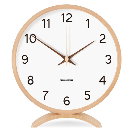 Momen solid wood vertical clock display desktop clock pendulum desk clock sitting clock living room home bracket ornaments walnut color white surface standard version 30cm12 inches
