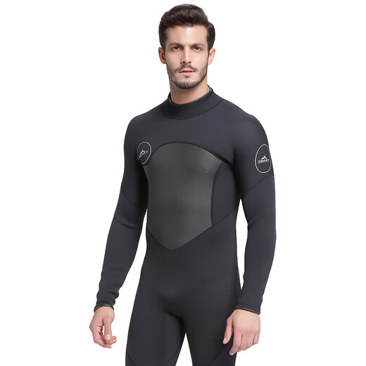 Shabat Kalt-Sicht-Tauchanzug Männer ein Stück warmer Badeanzug Frauen, der tief tauche Tauchanzug surft, 1,5 mm männlich 1283 Schwarz L 110-125jin [Jin ist 0,5 kg]