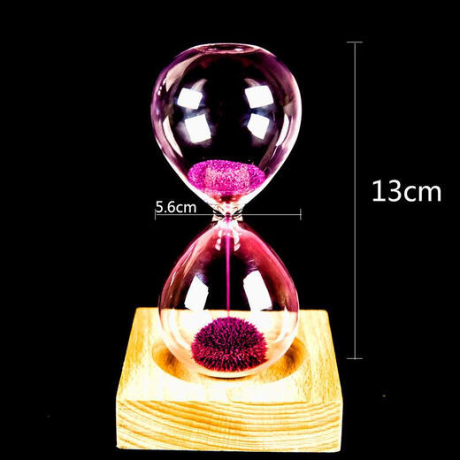 
Magnetic potted creative hourglass creative wooden seat magnetic hourglass ornaments 5-color magnet student gift hourglass ornaments 13555 cm