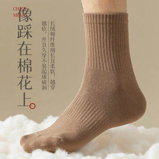 Fitonton6 Paire de chaussettes pour hommes au printemps et en été 10a chaussettes en coton antibactériennes de couleur de couleur centrale décontractée.