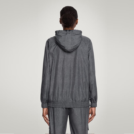 Wolford Fashion Sports con capucha con capucha de la cría de la cría de la cremallera 52909 9735 gris xs