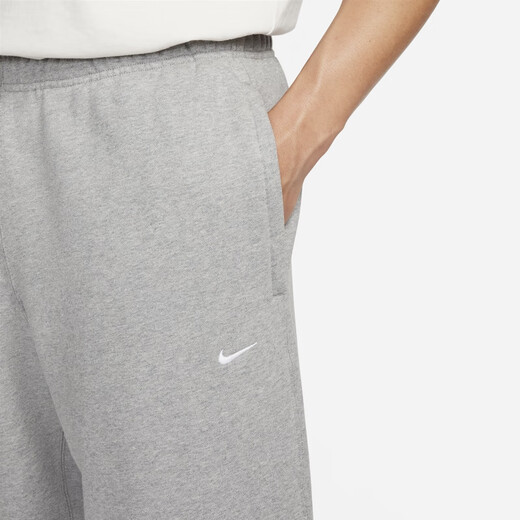 耐克（NIKE）官方男子加绒长裤卫裤针织宽松休闲刺绣个性柔软DX1365 063调色暗灰/白 L