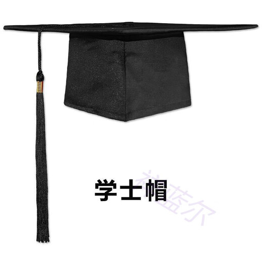 祥蓝尔礼帽18岁高中毕业帽校徽学士帽硕士博士帽帽徽章 学士帽【塑料衬】 可调