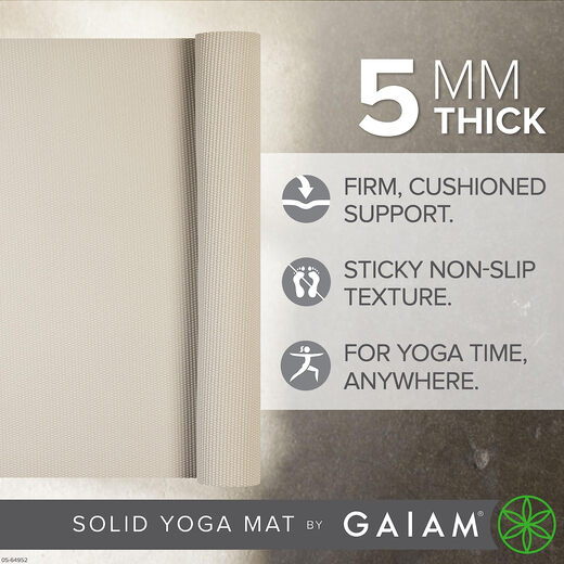 Gaiam 5mm thickened yoga mat non-slip fitness mat PVC environmentally friendly material 172cm x 60cm Pilates swallowtail