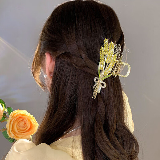 Dingjing high-end wheat ear hairpin for the back of the head 2025 new style hairpin headwear women's birthday gift for girls practical and high-end sense Suisui safety grabber gift box