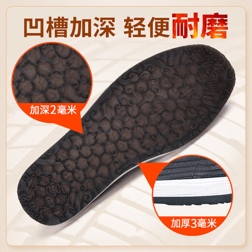 Shiju Old Beijing Cloth Shoes Men's Cotton Shoes Winter Mille Layer Sole Handmade Cloth Shoes Middle-aged and Elderly Dads Add Velvet Warm Men's Shoes Gray 42