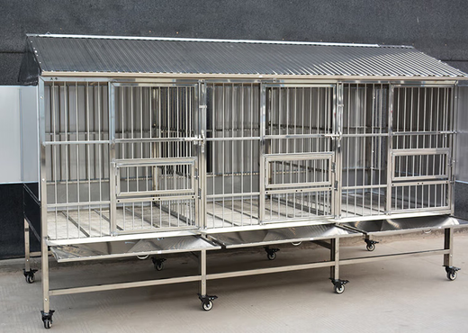 HKML Outdoor Stainless Steel Dog Cage Large Dog Outdoor Rainproof Medium Dog Flush Funnel Toilet Female Dog Cage Three Sided Baffles 125 Styles 125*75*173cm Boutique 202 Thickened Round Tube Style - Diameter 9.5mm Quick Delivery within 1 Day