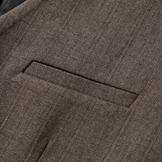 Shanghai-style Haoyu suit men's slim business formal suit three-piece double-breasted lapel collar groomsmen suit groom's suit 8935 dark khaki (suit + vest + trousers) XL (175)